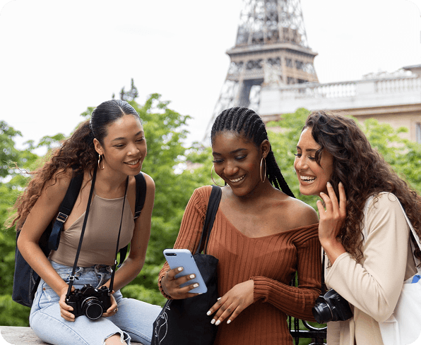 Travelers in city